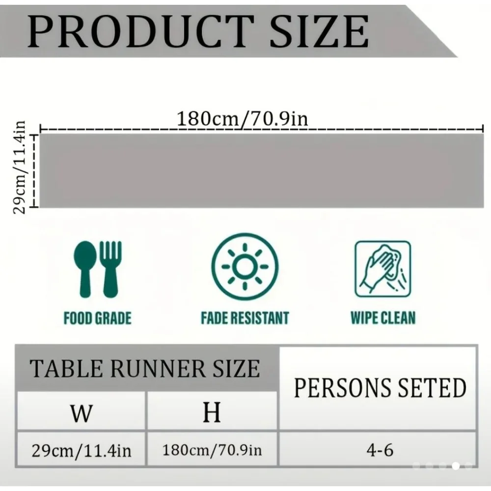 Table Runner Beige Multi-color 70.9 in x 11.4 in